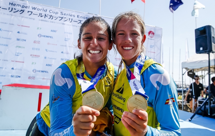 Silvia Mas y Patricia Cantero. Hempel World Cup Series Enoshima (Copa del Mundo) Foto Sailing Energy  World Sailing.